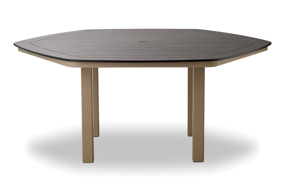 Slat 62" Hexagonal Dining Height Table w/ hole