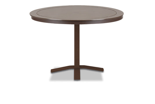Slat 42" Round Dining Height Pedestal Table w/ hole