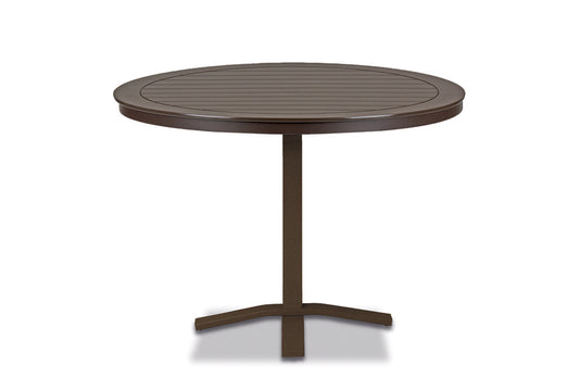 Slat 42" Round Balcony Height Pedestal Table w/ hole