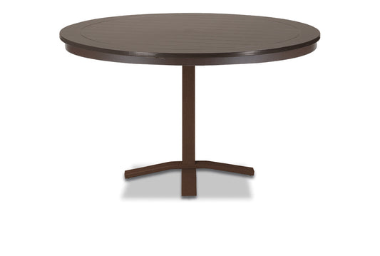 Slat 48" Round Dining Height Pedestal Table w/ hole