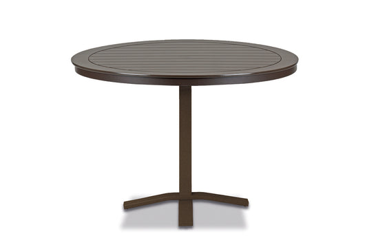 Slat 48" Round Balcony Height Pedestal Table w/ hole