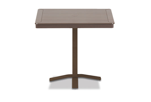 Slat 36" Square Balcony Height Pedestal Table w/ hole