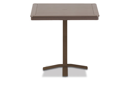 Slat 36" Square Bar Height Pedestal Table w/ hole