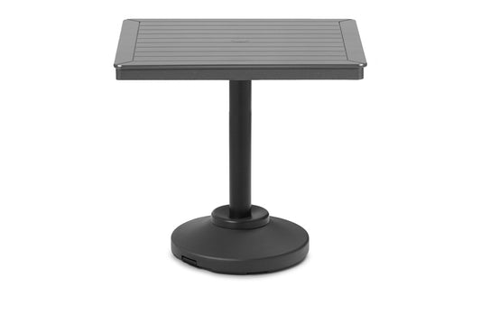 Slat 36" Square Balcony Height 80 lb Pedestal Table w/ hole