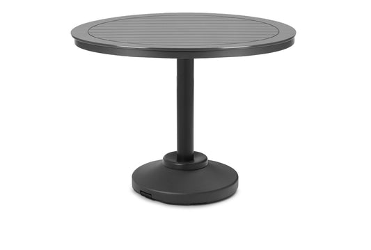 Slat 42" Round Balcony Height 80 lb Pedestal Table w/ hole