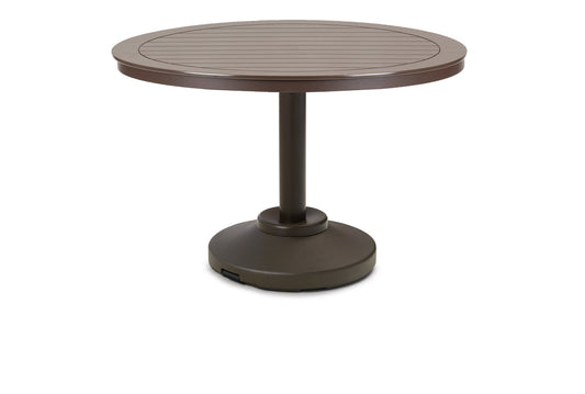 Slat 48" Round Dining Height 120 lb Pedestal Table w/ hole