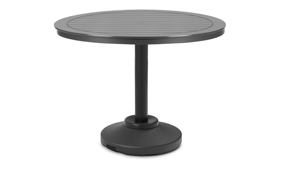 Slat 48" Round Balcony Height 120 lb Pedestal Table w/ hole