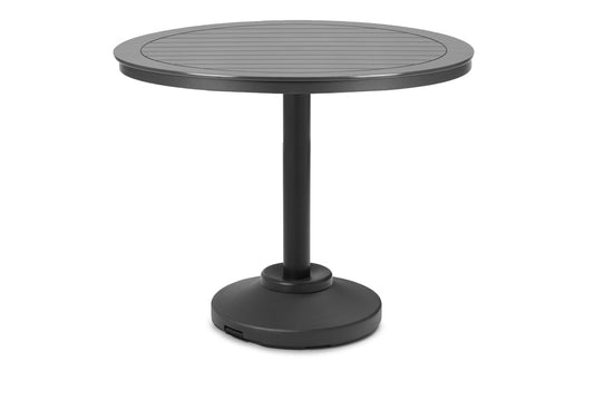 Slat 48" Round Bar Height 120 lb Pedestal Table w/ hole