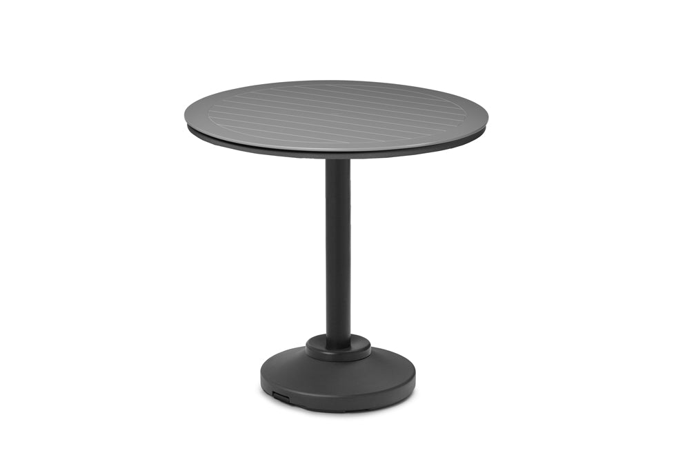 Slat 54" Round Bar Height 120 lb Pedestal Table w/ hole