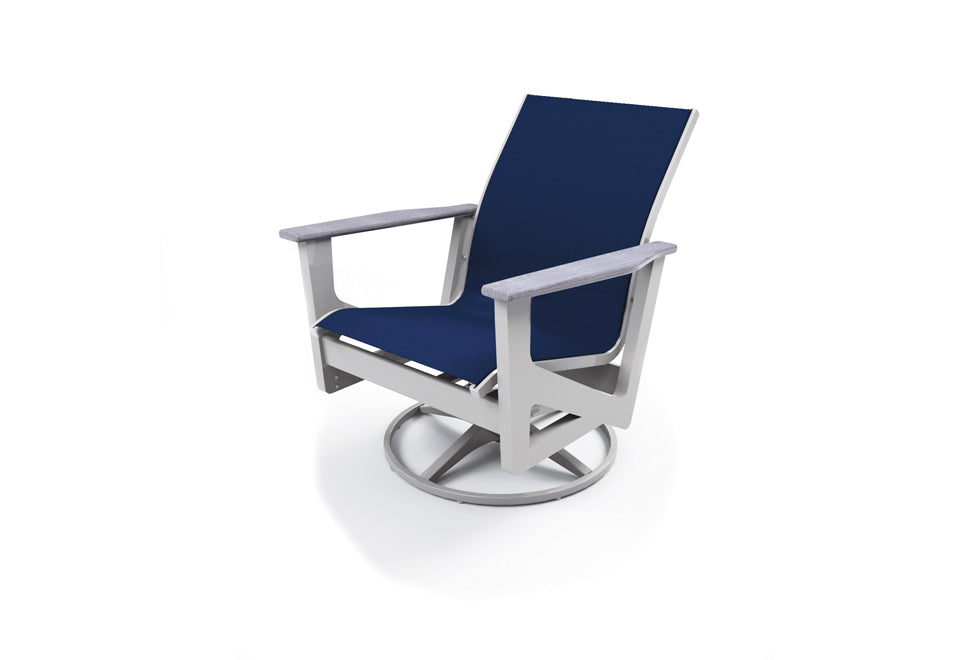 Wexler Sling Chat Height Swivel Rocker w/ Rustic Arms