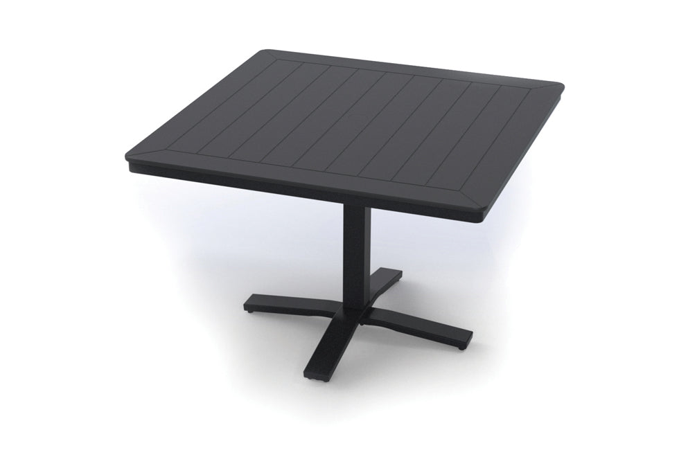 Slat 42" Square Dining Height Pedestal Table w/ hole