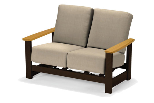 Leeward Hidden Motion Loveseat w/ Rustic arms