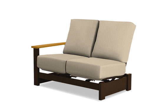 Leeward Right Arm Two Seat Hidden Motion Section w/ Rustic Arms
