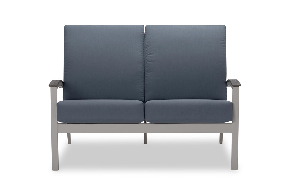 Bazza Cushion Two-Seat Loveseat w/ Polymer Arms