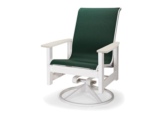 Leeward Sling Swivel Rocker w/ Rustic Arms