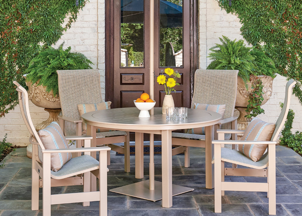 Slat 42" Round Dining Height Parson Table w/ hole