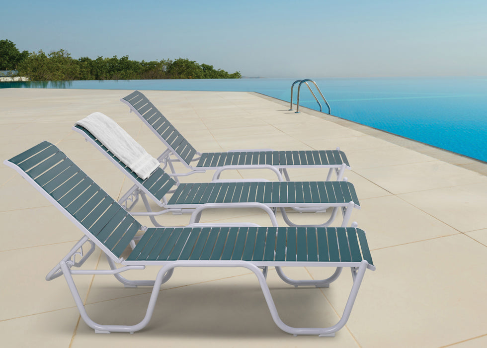 Reliance Contract Strap 16" Four-Position Lay-flat Stacking Armless Chaise