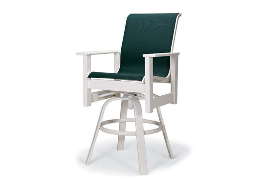 Leeward Sling Balcony Height Swivel Arm Chair w/ MGP Arms