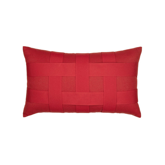 Basketweave Rouge 12"x20" Toss Pillow