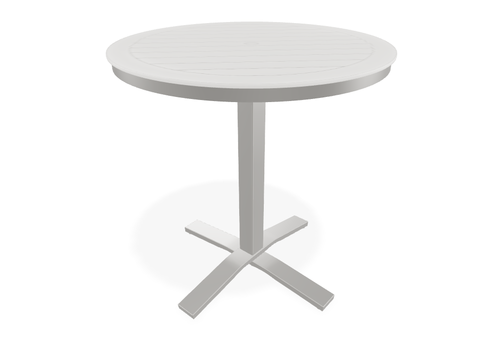 Slat 36" Round Bar Height Pedestal Table w/ hole