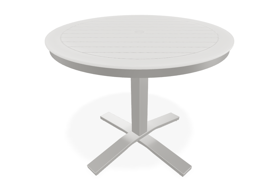 Slat 36" Round Dining Height Pedestal Table w/ hole