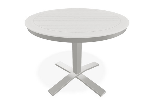 Slat 36" Round Dining Height Pedestal Table w/ hole
