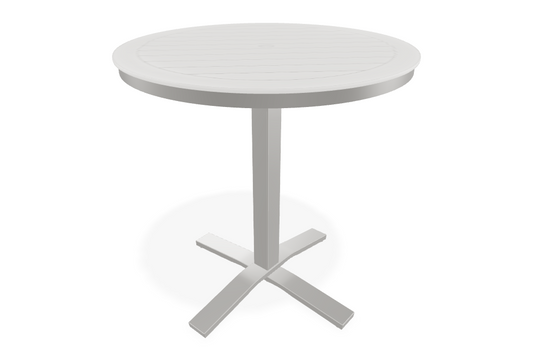Slat 36" Round Balcony Height Pedestal Table w/ hole