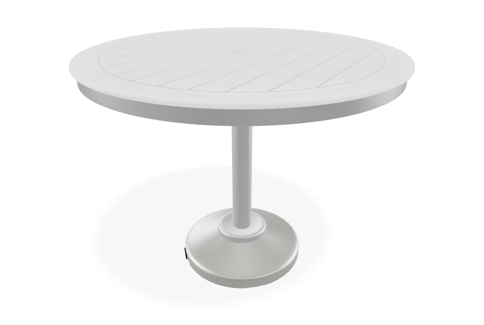 Slat 36" Round Dining Height 80 lb Pedestal Table w/ hole