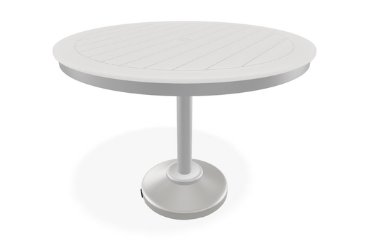 Slat 36" Round Dining Height 80 lb Pedestal Table w/ hole