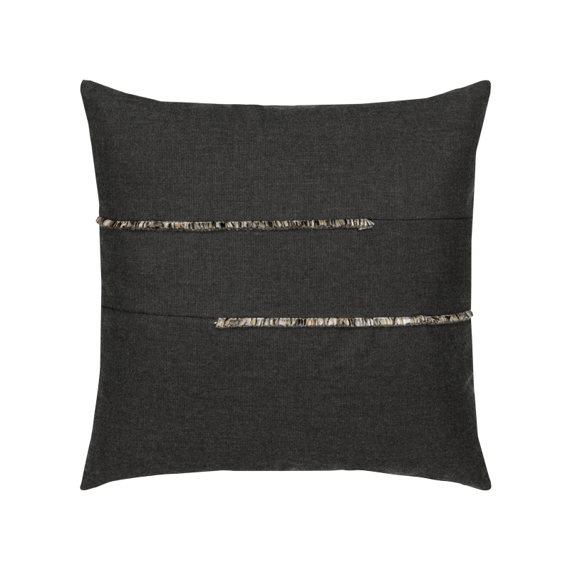 Micro Fringe Carbon 20"x20" Toss Pillow