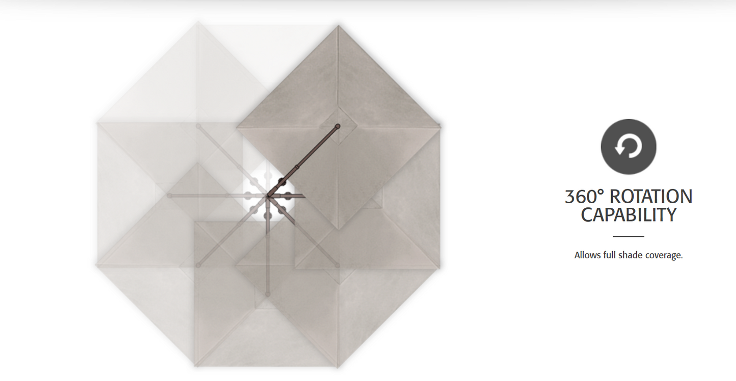 AG25TSQR 10' Square Cantilever Umbrella