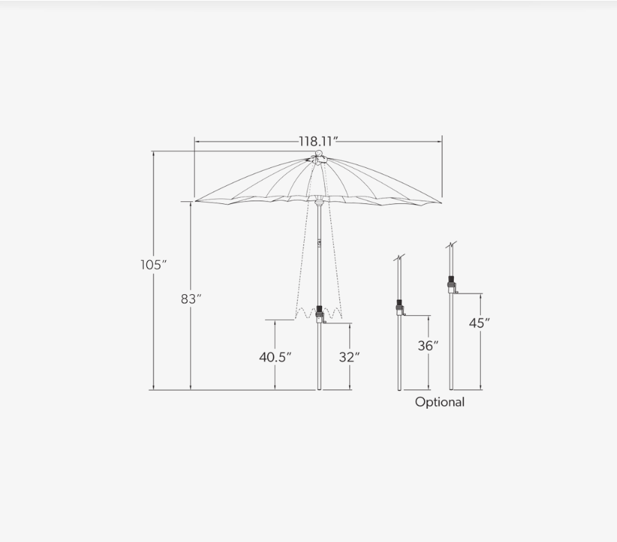 Shanghai Collar Tilt 10' Octagon Umbrella