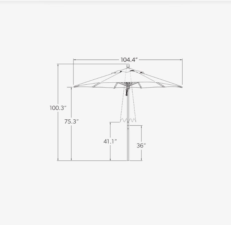 Quad Pulley Lift 9' Octagon Umbrella