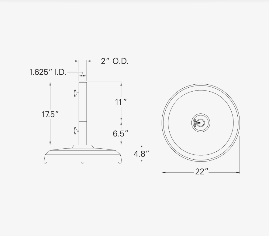 Commercial Cast Aluminum Base - 150lbs.