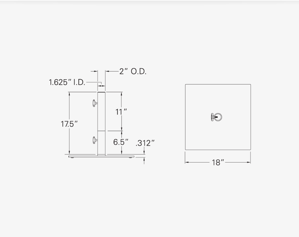 Steel Flat Base - 35 lbs
