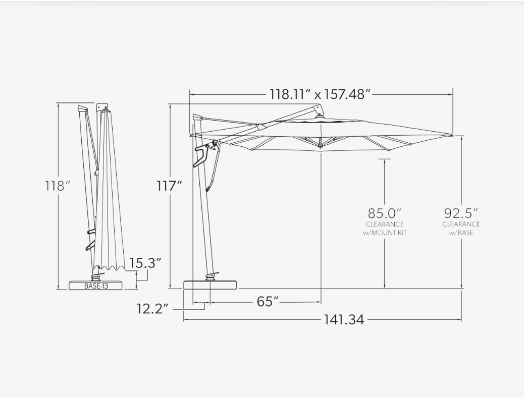 Starlux AKZ Plus 10' x 13' Cantilever Umbrella