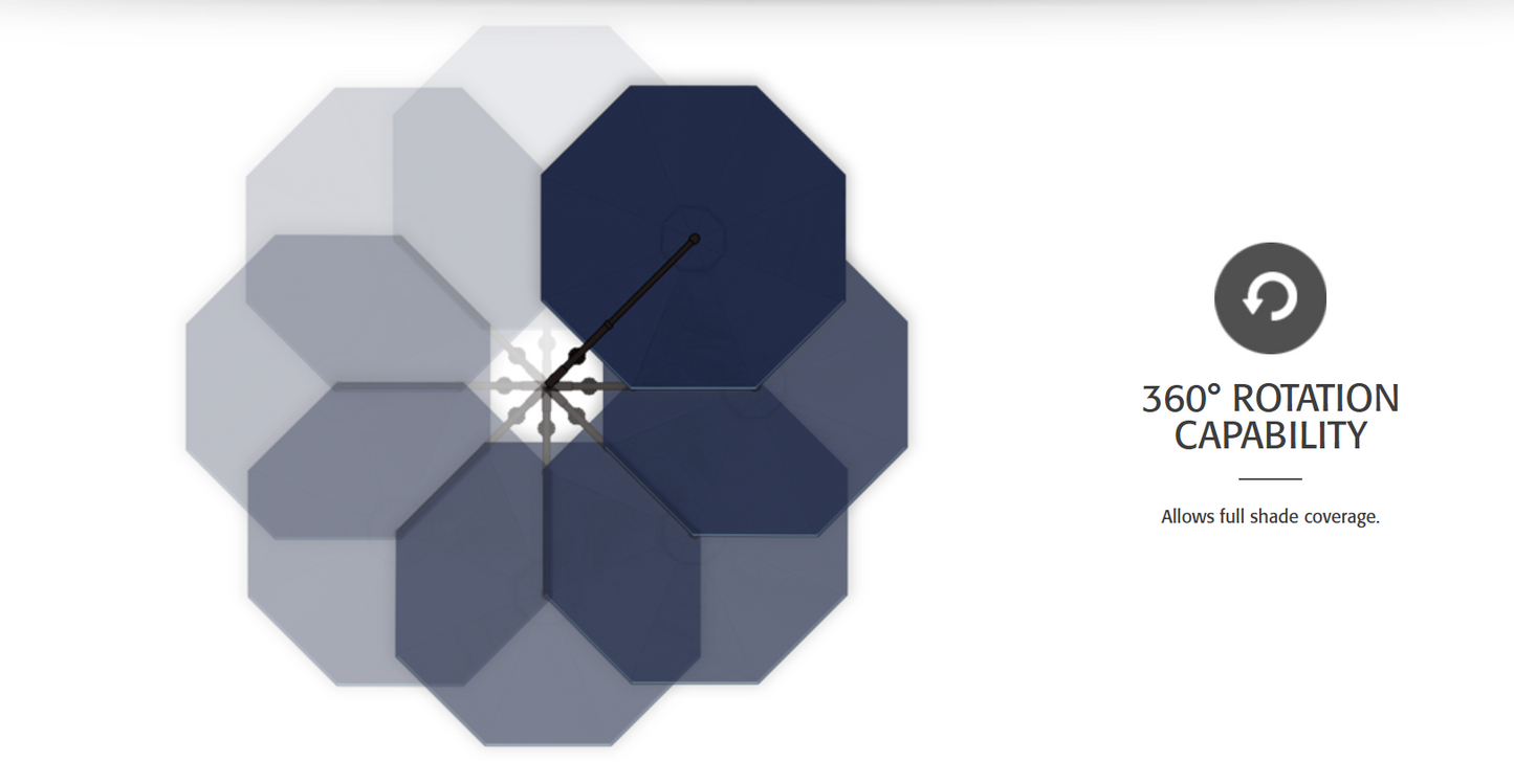 AG25TR 11.5' Octagon Cantilever Umbrella