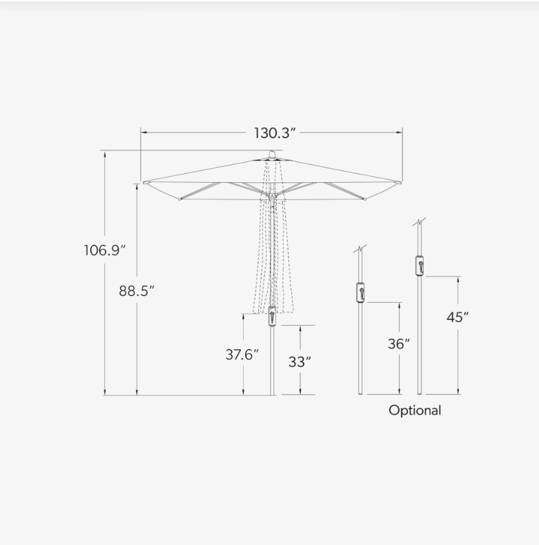 Flex 7.5' Square Umbrella