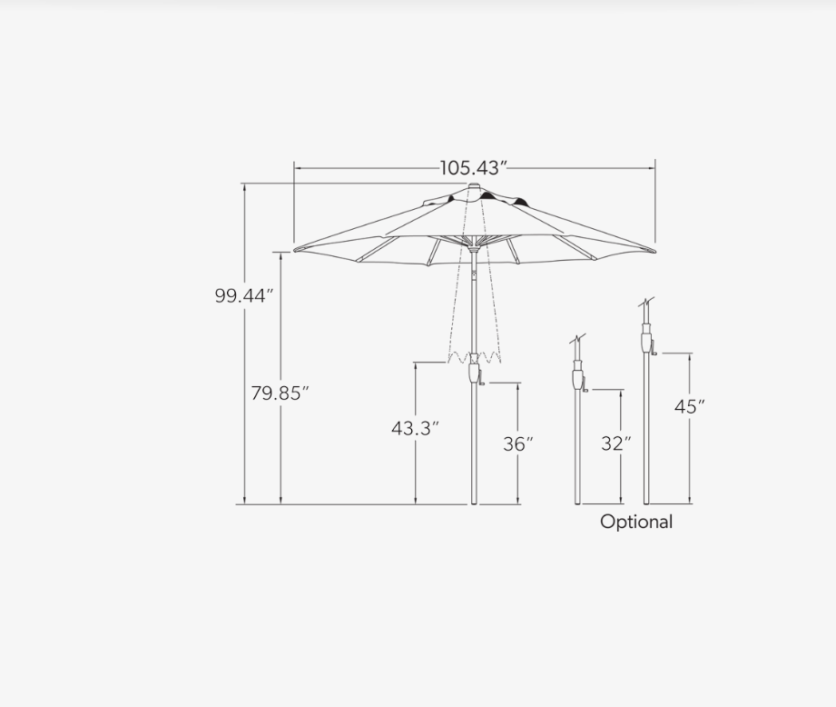 Glide Tilt 9' Octagon Umbrella