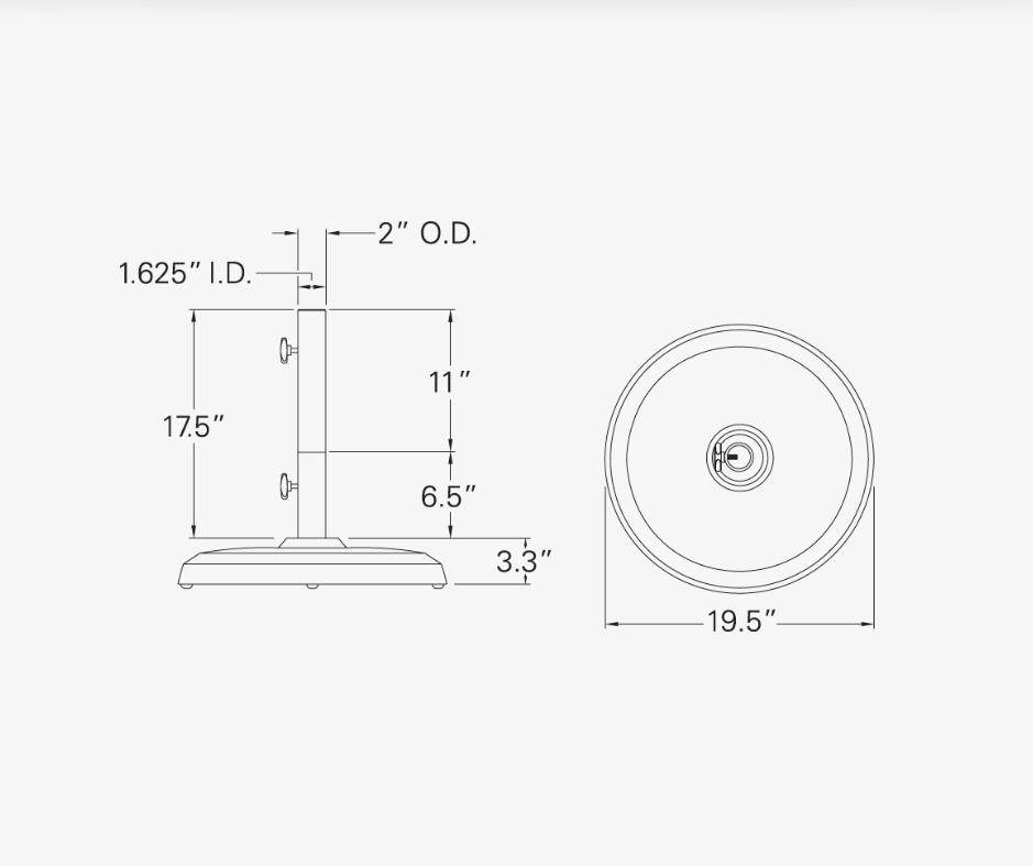 Garden Cast Aluminum Base - 50 lbs