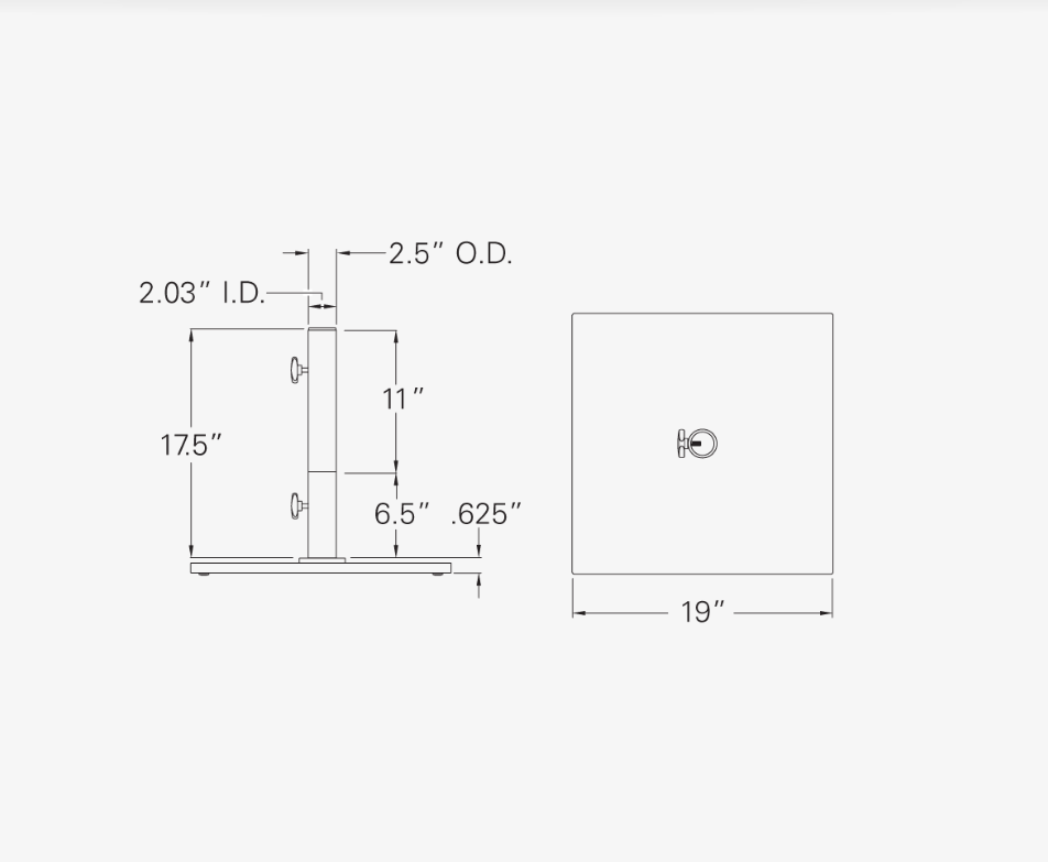 Steel Flat Base -70 lbs