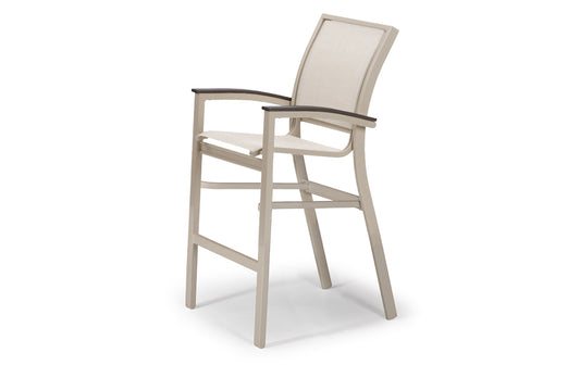 Bazza Sling Stacking Bar Height Cafe Chair w/ Polymer Accents