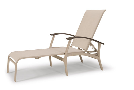 Belle Isle Sling Four Position Lay-flat Chaise w/ Polymer Accents