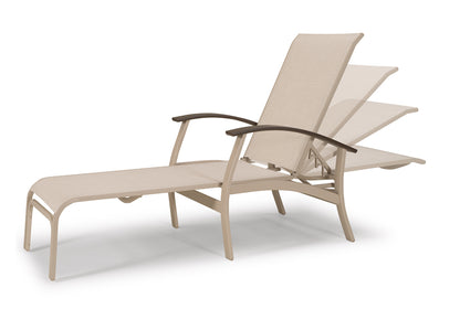 Belle Isle Sling Four Position Lay-flat Chaise w/ Polymer Accents