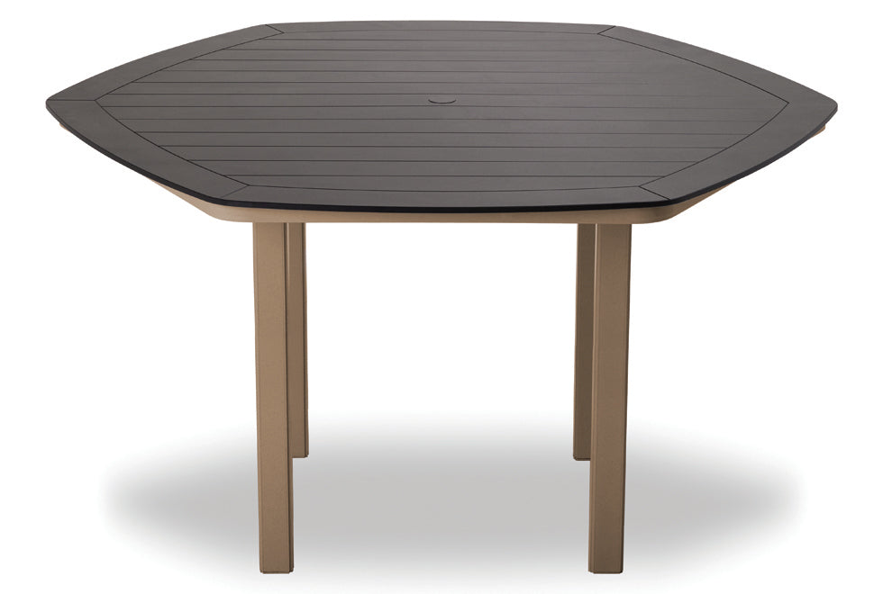 Slat 62" Hexagonal Bar Height Table w/ hole