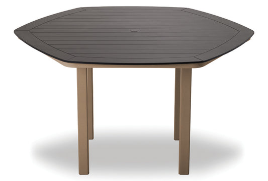 Slat 62" Hexagonal Bar Height Table w/ hole