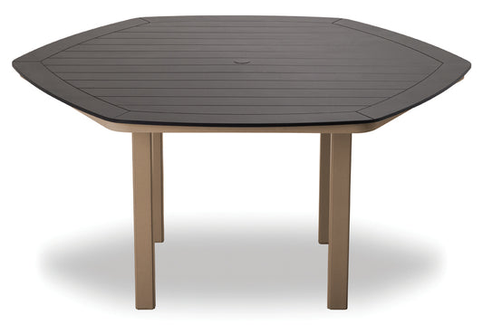 Slat 62" Hexagonal Balcony Height Table w/ hole