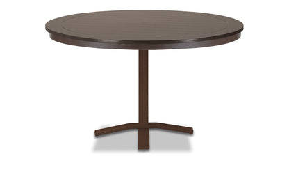 Slat 48" Round Dining Height Pedestal Table w/ hole