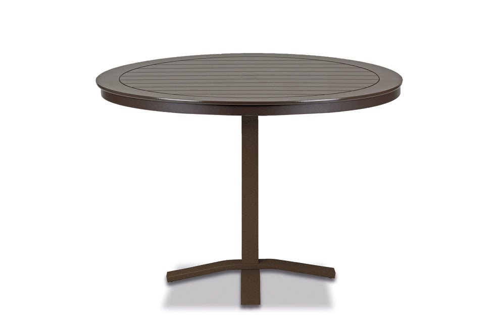 Slat 48" Round Balcony Height Pedestal Table w/ hole