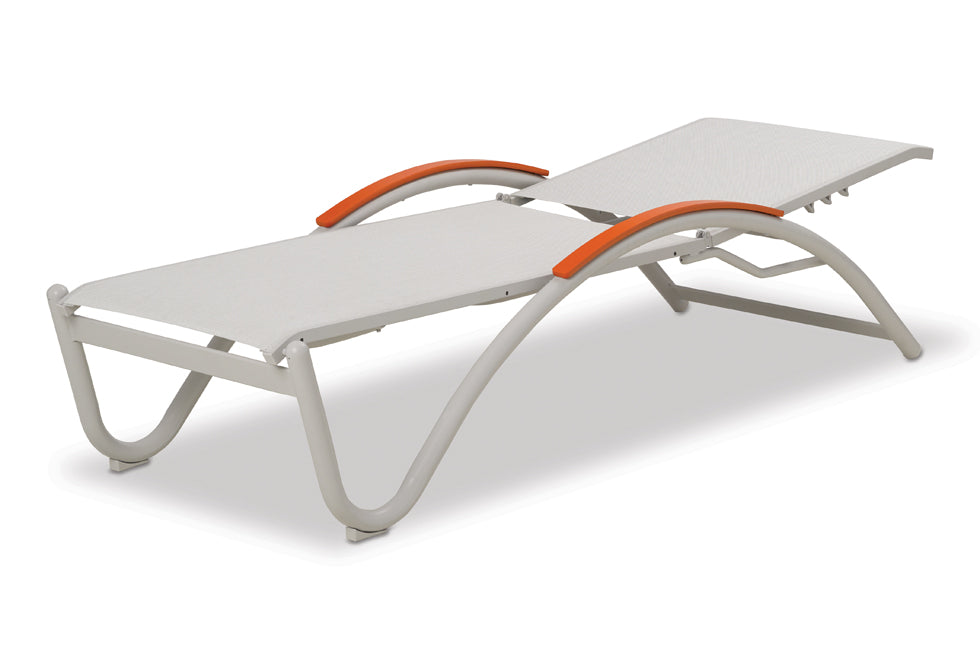 Helios Contract Sling Four-Position Lay-flat Stacking Chaise